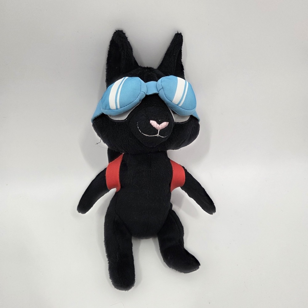IKEA Lattjo Black Cat Plush Toy with Goggles Backpack 11" Soft Kitty Animal
